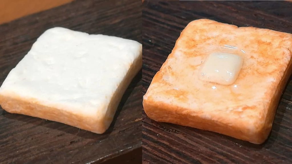 樹脂粘土のミニチュア食パン